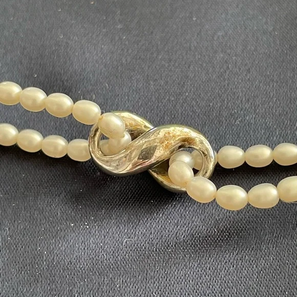 Tiffany & Co. Pearl Double Strand Infinity Necklace Sterling (discontinued) - Picture 4 of 5
